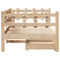 vidaXL Daybed with Drawers without Mattress 90x190 cm Single Solid Wood