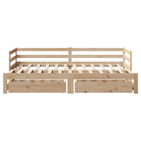 vidaXL Daybed with Drawers without Mattress 90x200 cm Solid Wood