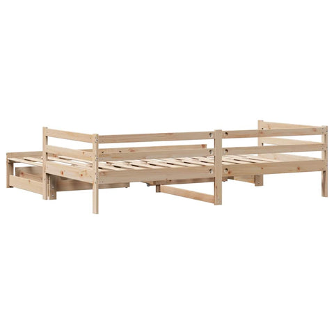 vidaXL Daybed with Drawers without Mattress 90x200 cm Solid Wood