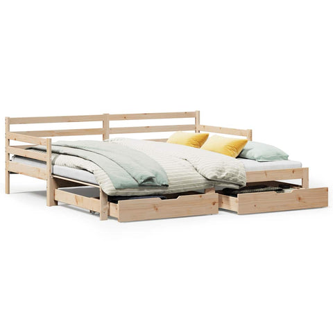 vidaXL Daybed with Trundle and Drawers without Mattress 80x200 cm