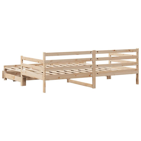 vidaXL Daybed with Trundle and Drawers without Mattress 80x200 cm