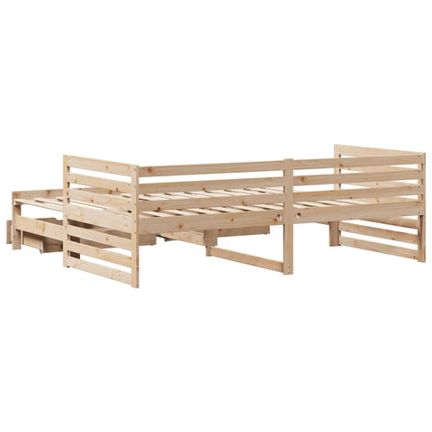 vidaXL Daybed with Drawers without Mattress 90x200 cm Solid Wood
