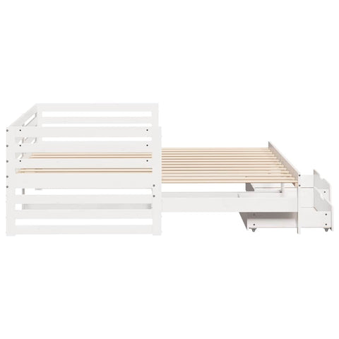 vidaXL Daybed with Drawers without Mattress White 90x200 cm Solid Wood