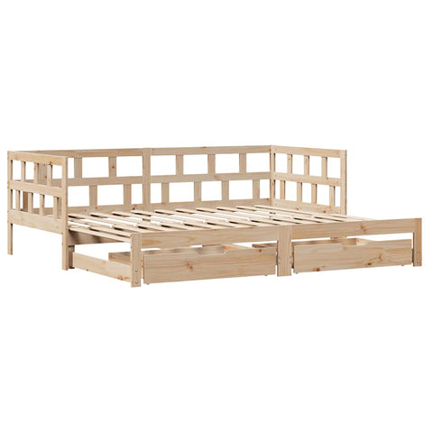 vidaXL Daybed with Trundle and Drawers without Mattress 80x200 cm