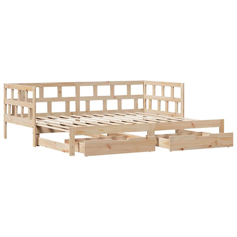 vidaXL Daybed with Trundle and Drawers without Mattress 80x200 cm