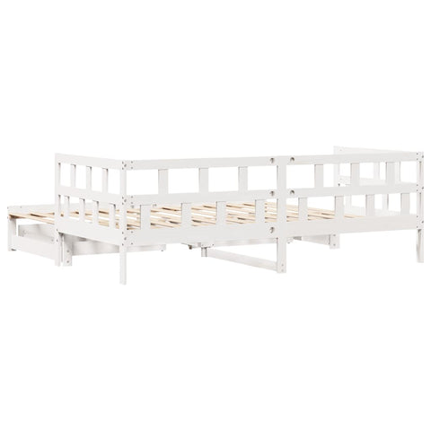 vidaXL Daybed with Trundle and Drawers without Mattress White 90x190 cm Single
