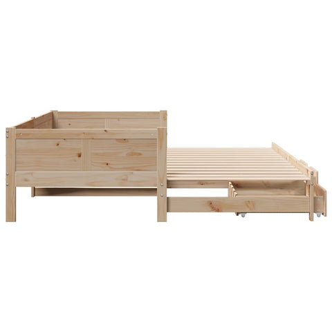 vidaXL Daybed with Trundle and Drawers without Mattress 90x190 cm Single