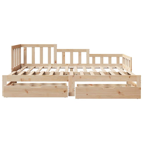 vidaXL Daybed with Trundle and Drawers without Mattress 90x200 cm