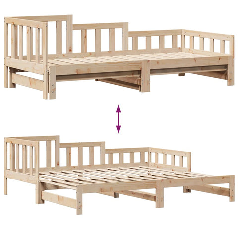vidaXL Daybed with Trundle and Drawers without Mattress 90x200 cm