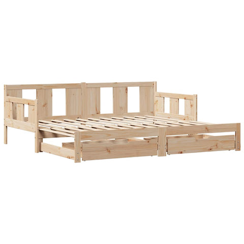 vidaXL Daybed with Trundle and Drawers without Mattress 90x190 cm Single