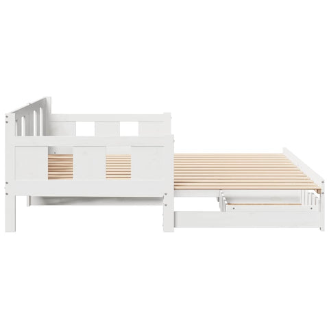 vidaXL Daybed with Trundle and Drawers without Mattress White 90x190 cm Single