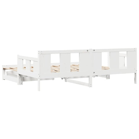 vidaXL Daybed with Trundle and Drawers without Mattress White 90x190 cm Single