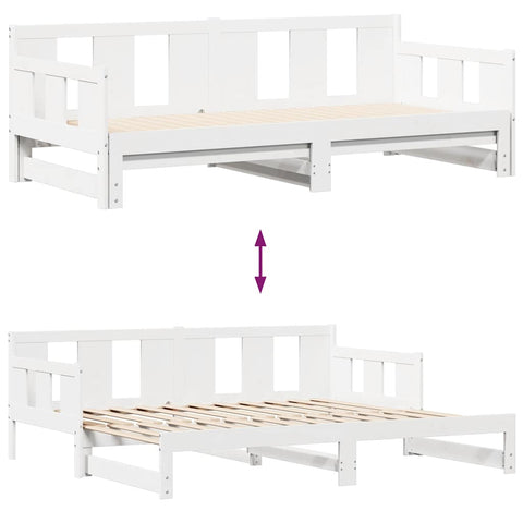 vidaXL Daybed with Trundle and Drawers without Mattress White 90x190 cm Single