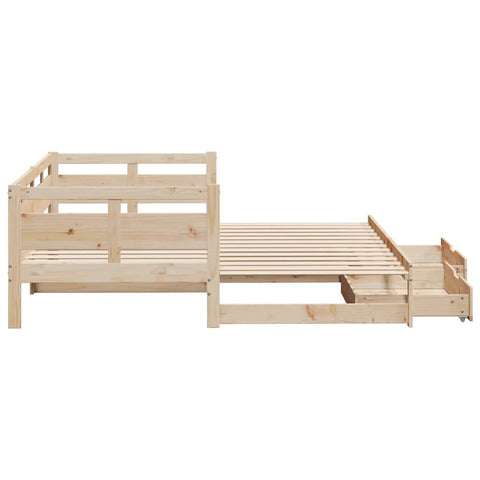 vidaXL Daybed with Trundle and Drawers without Mattress 90x200 cm
