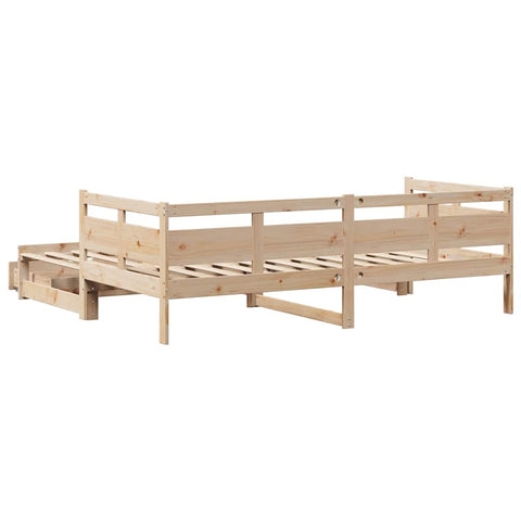 vidaXL Daybed with Trundle and Drawers without Mattress 90x200 cm