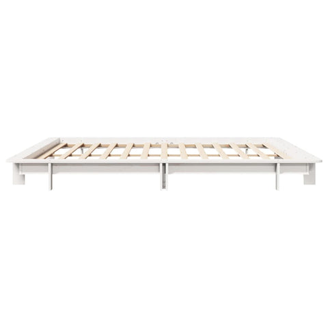 vidaXL Bed Frame without Mattress White 200x200 cm Solid Wood Pine