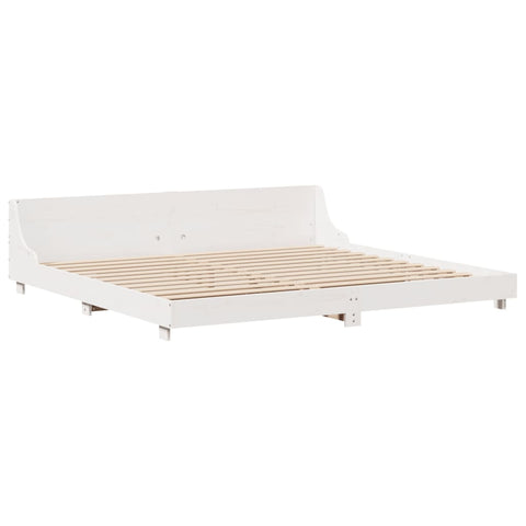 vidaXL Bed Frame without Mattress White 200x200 cm Solid Wood Pine