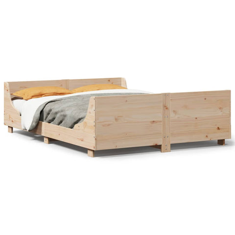 vidaXL Bed Frame without Mattress 140x200 cm Solid Wood Pine