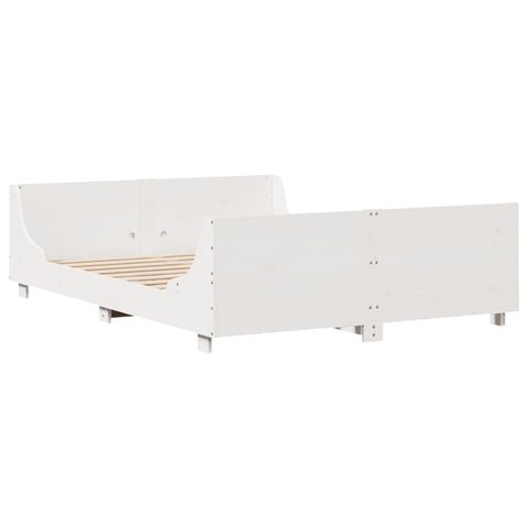 vidaXL Bed Frame without Mattress White 140x200 cm Solid Wood Pine