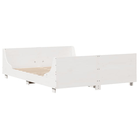 vidaXL Bed Frame without Mattress White 140x200 cm Solid Wood Pine
