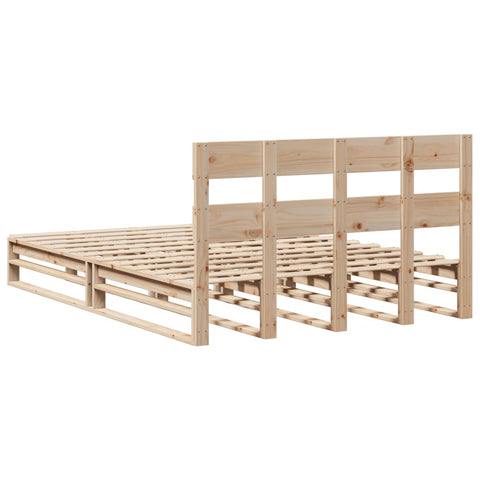 vidaXL Bed Frame without Mattress 150x200 cm King Size Solid Wood Pine