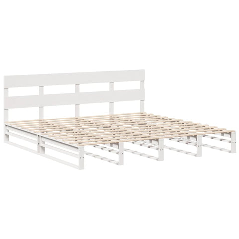 vidaXL Bed Frame without Mattress White 180x200 cm Super King Solid Wood Pine
