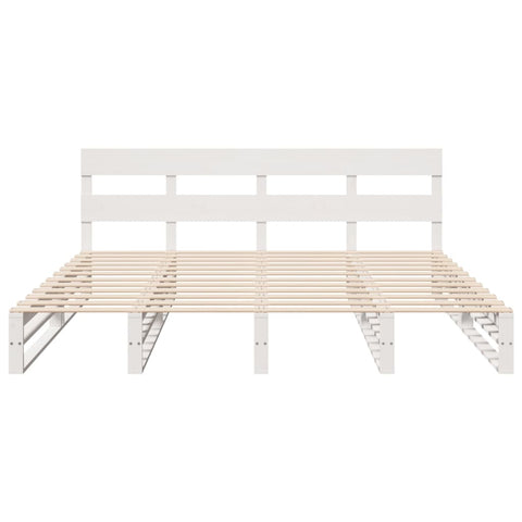vidaXL Bed Frame without Mattress White 180x200 cm Super King Solid Wood Pine