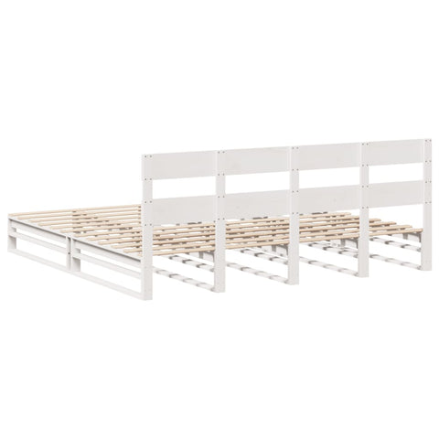 vidaXL Bed Frame without Mattress White 180x200 cm Super King Solid Wood Pine