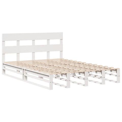 vidaXL Bed Frame without Mattress White 140x190 cm Solid Wood Pine