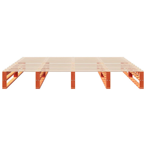 vidaXL Bed Frame without Mattress Wax Brown 180x200 cm Super King Solid Wood Pine