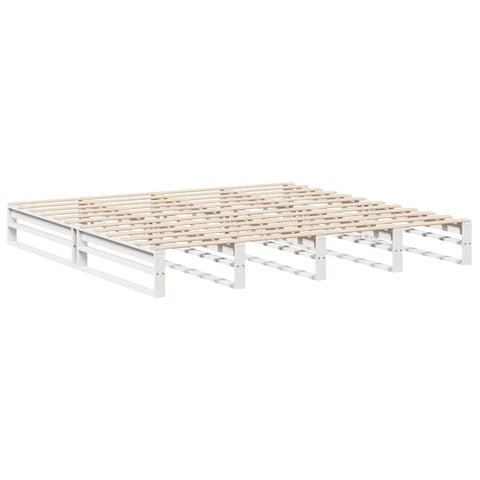 vidaXL Bed Frame without Mattress White 200x200 cm Solid Wood Pine