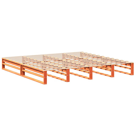 vidaXL Bed Frame without Mattress Wax Brown 200x200 cm Solid Wood Pine