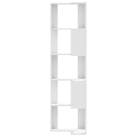 vidaXL Corner Bookcase 5-Tier White 50x50x179 cm Engineered Wood