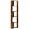 vidaXL Corner Bookcase 5-Tier Smoked Oak 50x50x179 cm Engineered Wood
