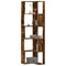 vidaXL Corner Bookcase 5-Tier Smoked Oak 50x50x179 cm Engineered Wood