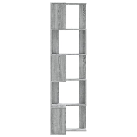 vidaXL Corner Bookcase 5-Tier Grey Sonoma 50x50x179 cm Engineered Wood