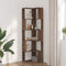 vidaXL Corner Bookcase 5-Tier Brown Oak 50x50x179 cm Engineered Wood