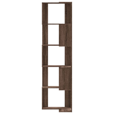 vidaXL Corner Bookcase 5-Tier Brown Oak 50x50x179 cm Engineered Wood