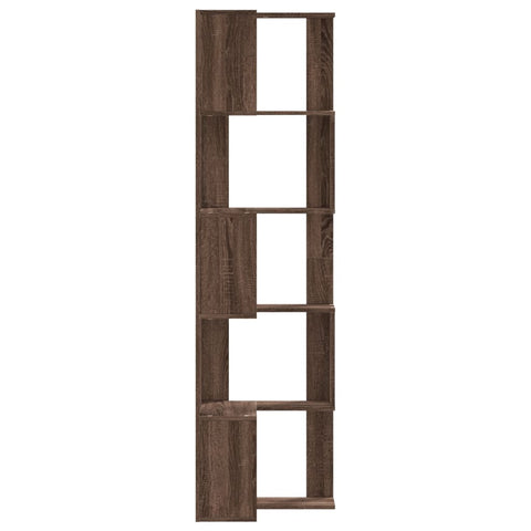 vidaXL Corner Bookcase 5-Tier Brown Oak 50x50x179 cm Engineered Wood