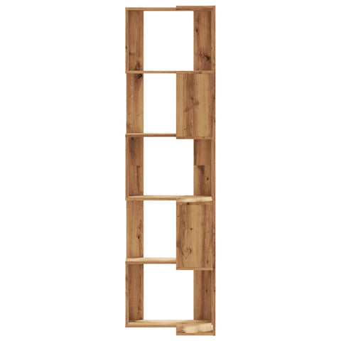vidaXL Corner Bookcase 5-Tier Artisian Oak 50x50x179 cm Engineered Wood
