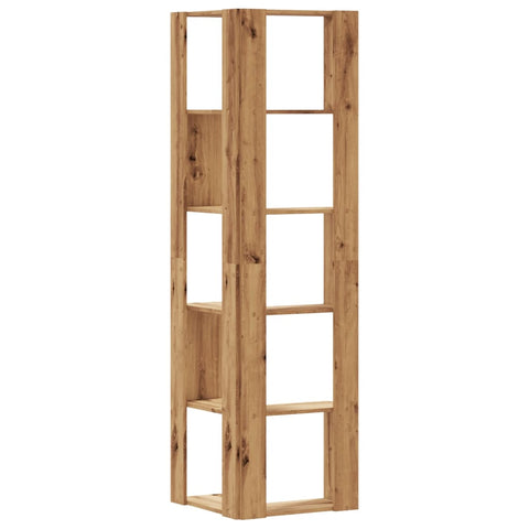 vidaXL Corner Bookcase 5-Tier Artisian Oak 50x50x179 cm Engineered Wood