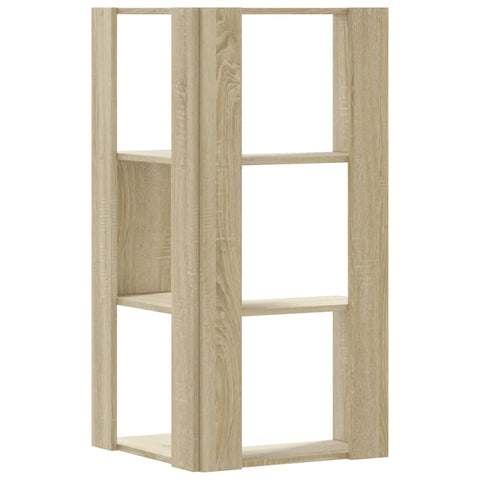 vidaXL Corner Bookcase 3-Tier Sonoma Oak 50x50x102 cm Engineered Wood