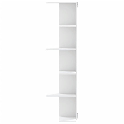 vidaXL Wall Corner Shelf White 36.5x36.5x140 cm Engineered Wood