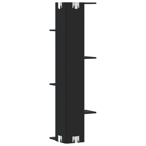 vidaXL Wall Corner Shelf Black 36.5x36.5x140 cm Engineered Wood
