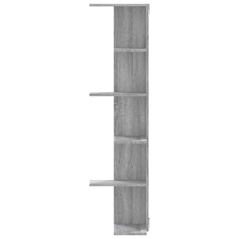 vidaXL Wall Corner Shelf Grey Sonoma 36.5x36.5x140 cm Engineered Wood