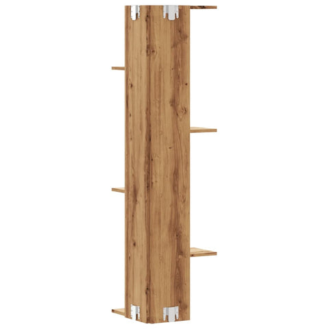 vidaXL Wall Corner Shelf Artisian Oak 36.5x36.5x140 cm Engineered Wood