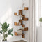 vidaXL Wall Corner Shelf Old Wood 45x45x147 cm Engineered Wood