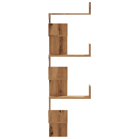 vidaXL Wall Corner Shelf Artisian Oak 45x45x147 cm Engineered Wood