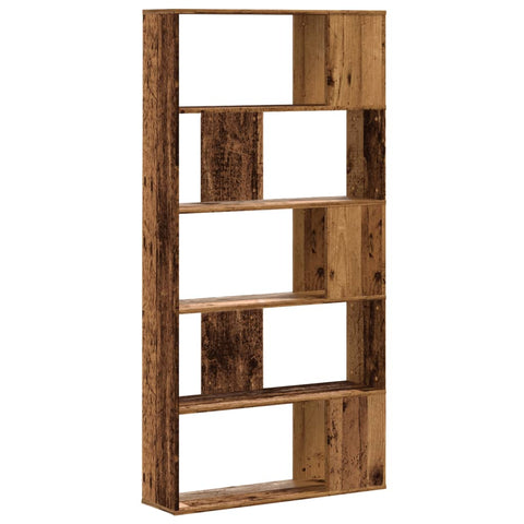 vidaXL Bookcase 5-Tier Old Wood 80.5x23.5x162.5 cm Engineered Wood