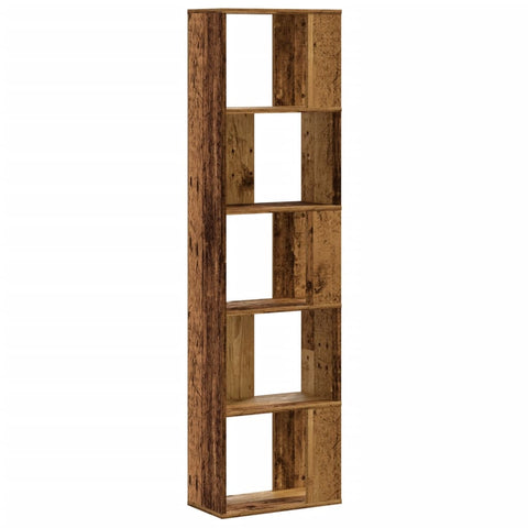 vidaXL Bookcase 5-Tier Old Wood 45x23.5x162.5 cm Engineered Wood